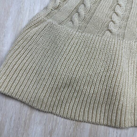 ASOS Lola May Chinky Knit Tan Beige Weave Peplum Sweater Tank Size 12 - Picture 4 of 13